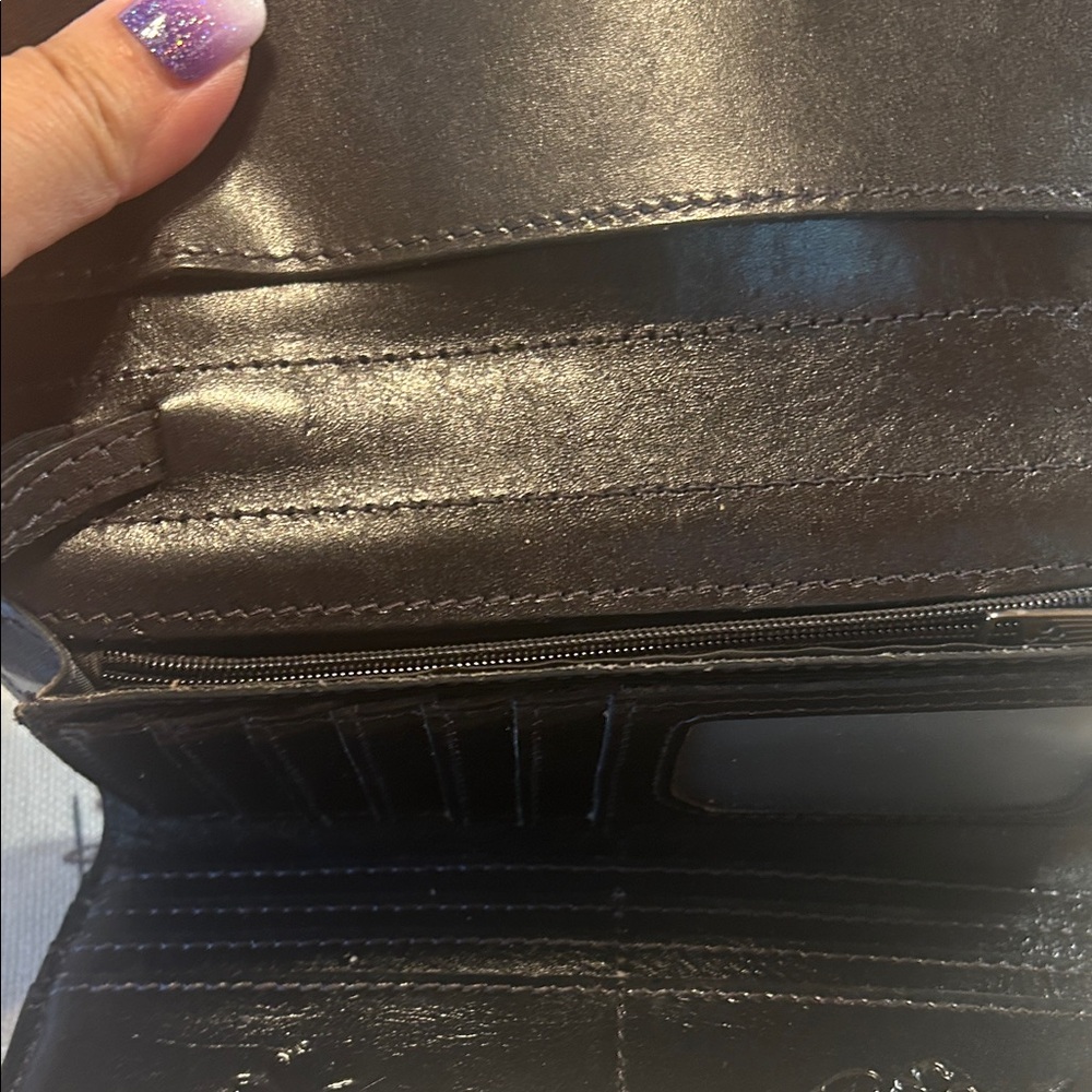 Patricia Nash dsrk brown Embossed Floral Wallet. Smoke. - Picture 3 of 5